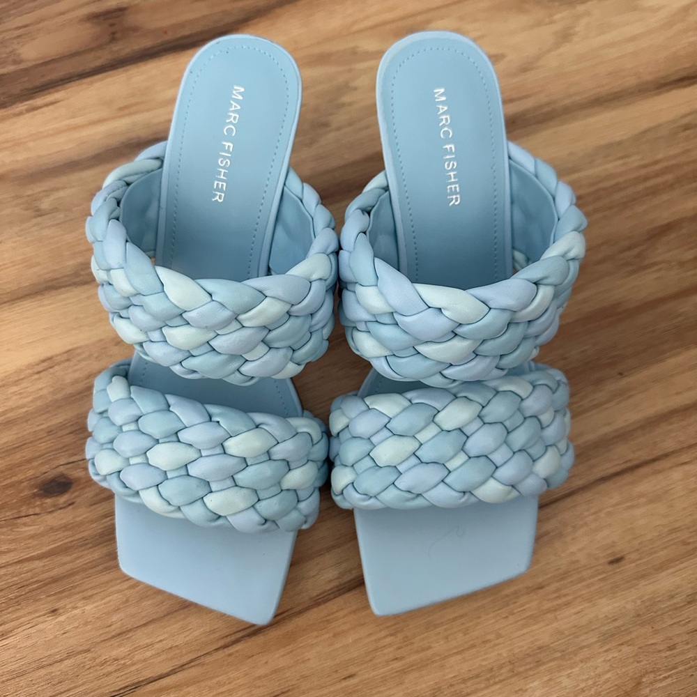 Marc Fisher Women's Blue Braided heeledSandals